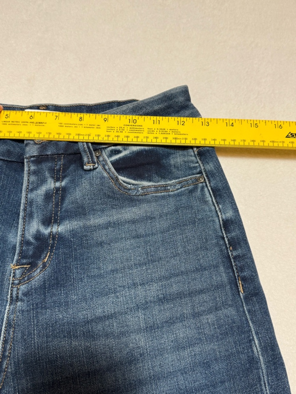 Mica High-waisted Blue Wide-Leg Flare Distressed Boho Jeans Women’s Size 25 - Picture 12 of 14